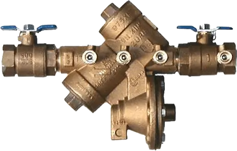 Backflow services Columbia SC, a reduced pressure zone RPZ assembly with two shutoff valves and a relief valve